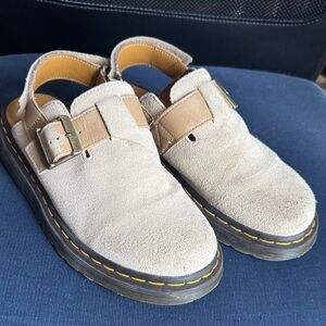 Beige Suede Buckle Dr Martens